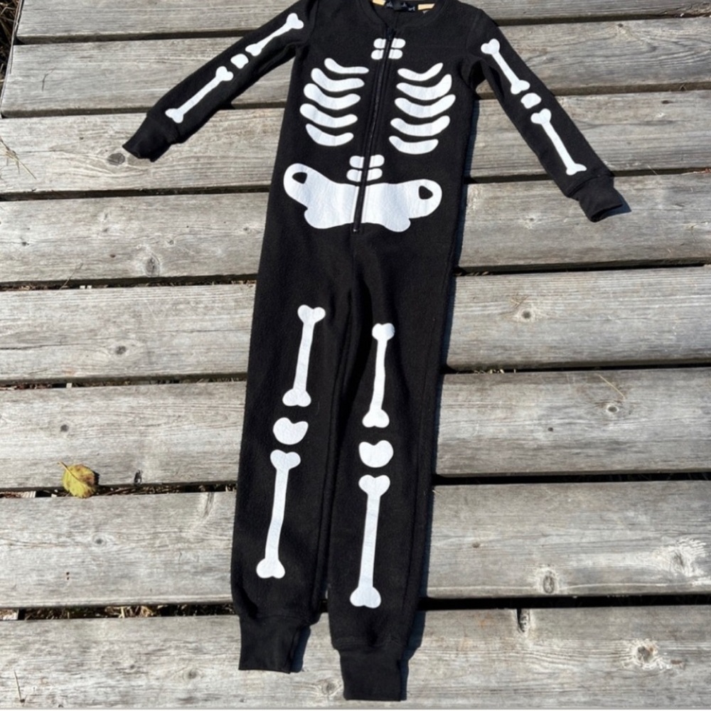 Derek Heart Kids Skeleton Footless Sleeper Halloween Costume Comfy Size 4/6